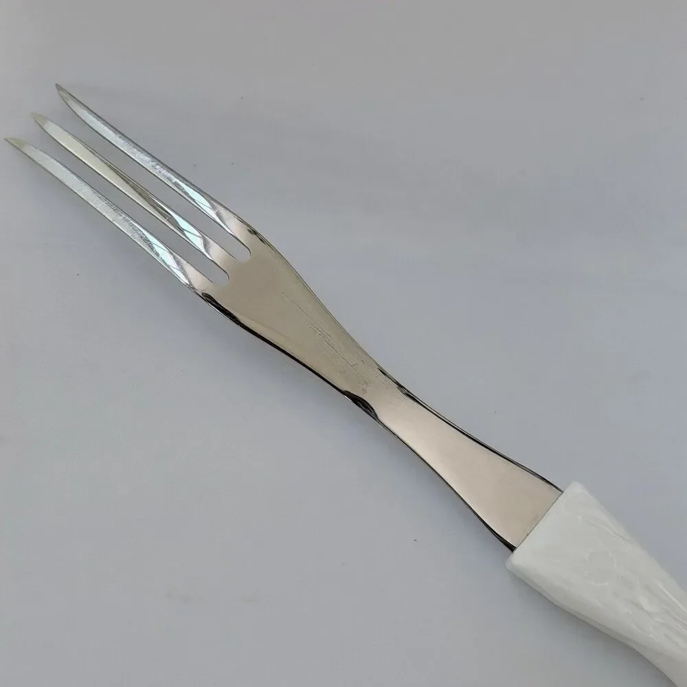 CUTCO 1726 Carving Serving Turning Fork White Pearl Swirl Handle USA Excellen